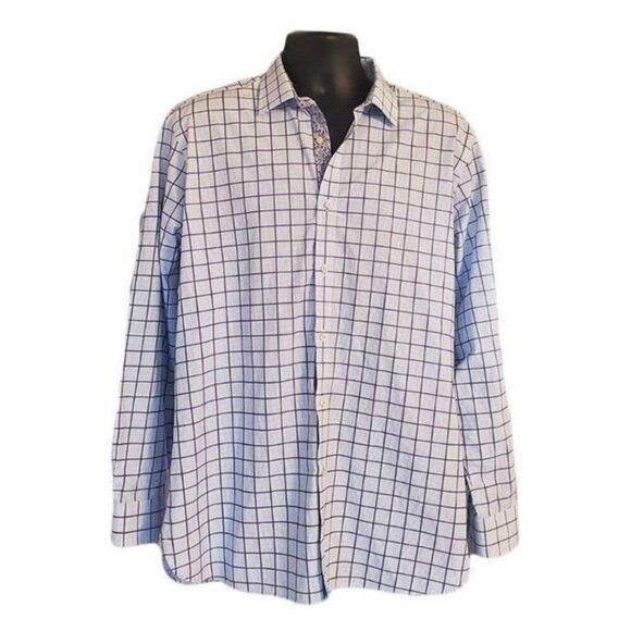 TED BAKER Endurance Men's Long Sleeve Button Down Shirt Size 17 34/35 - Picture 2 of 8
